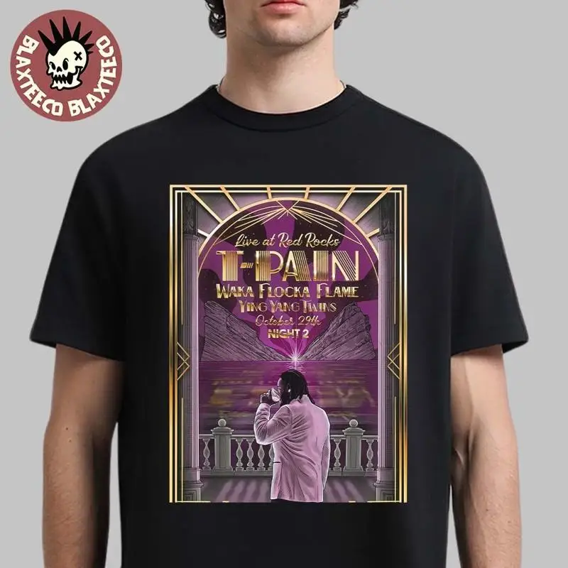 T Pain Live At Red Rocks With WFF And YY Twins On October 29 2025 Night 2 Shirt