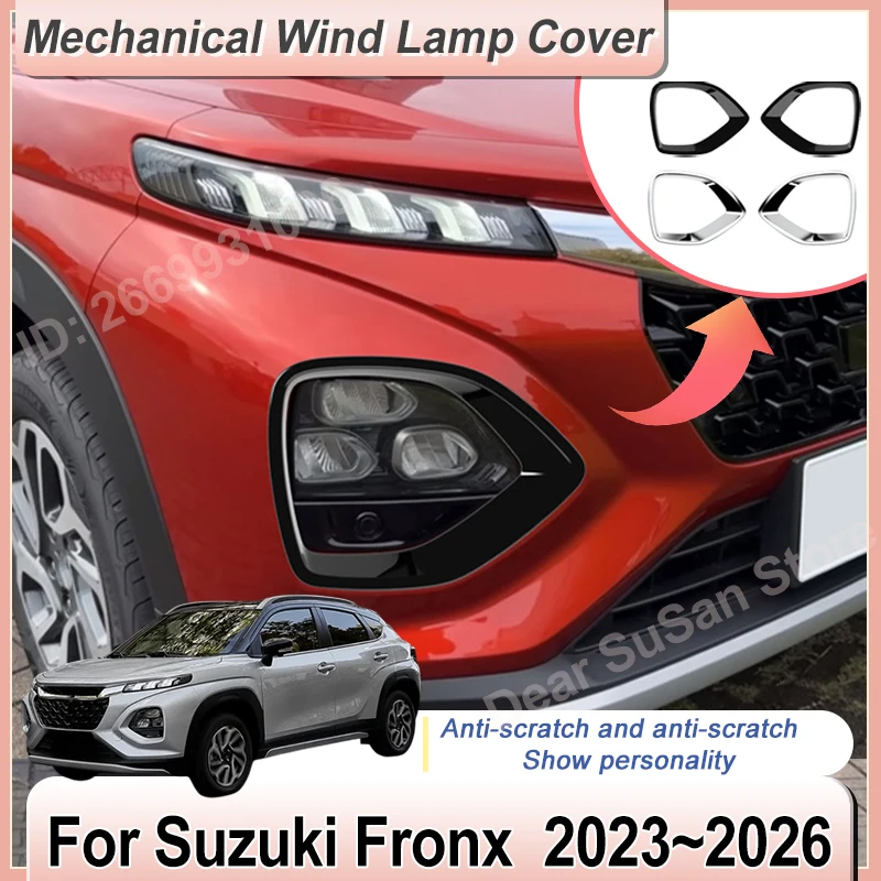 Car Modification Fog Light Covers For Suzuki Fronx Accessories 2025 2023~2026 Protection Stickers Auto Exterior Parts Decoration