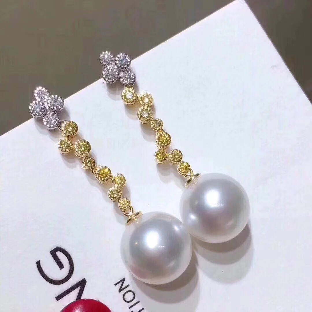 

Seiko 925 Silver Natural Pearl Earrings AAAA10-11mm South Sea Pearl Earrings with Stylish Style