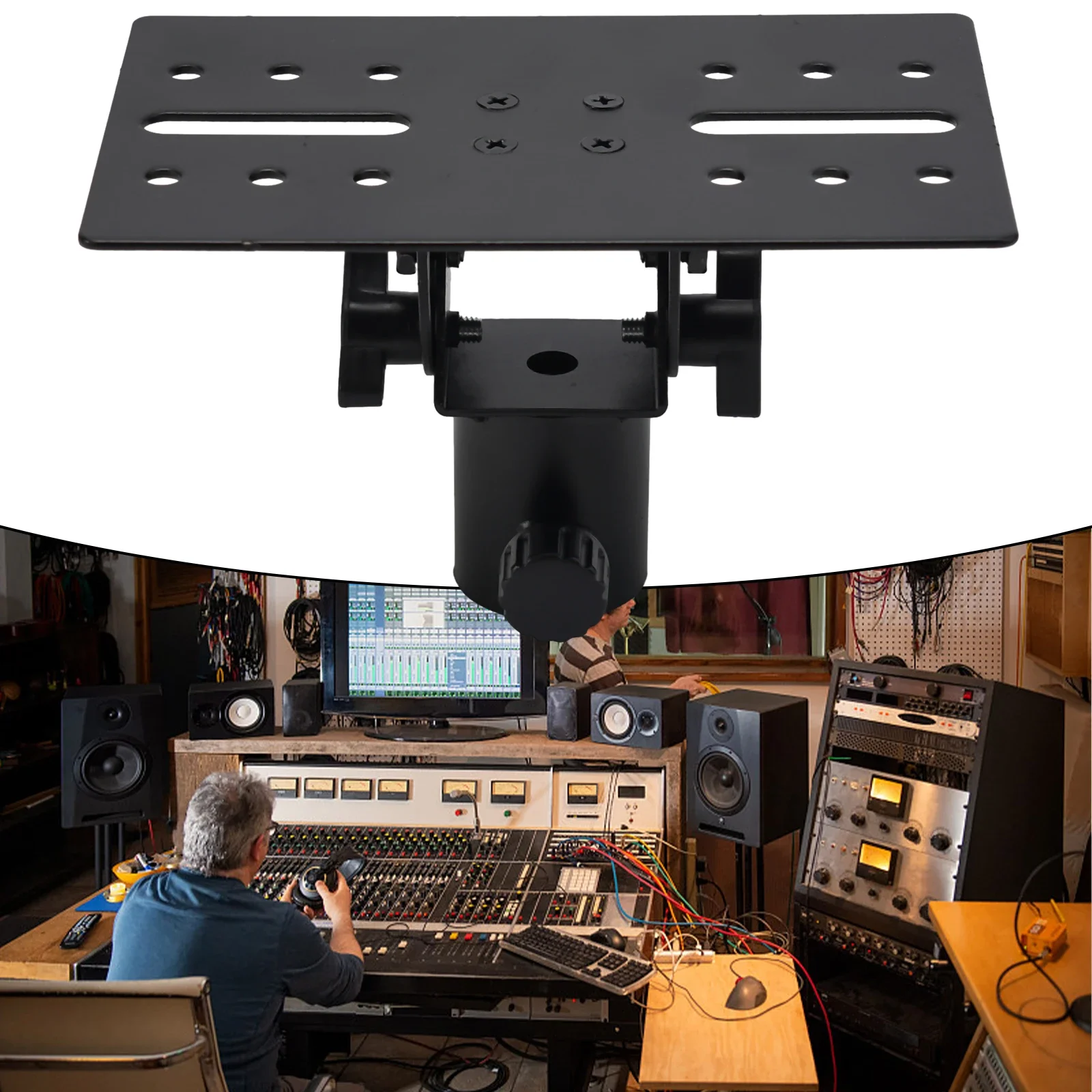 Rotatable Tripod Adapter Top Cap Bracket Metal Speaker Stand Adapter Practical Mount Tripod Pole Speaker Stand