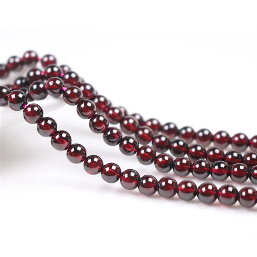 

Grade AAA Natural Garnet Beads 3mm-8mm Cherry Red Color NOT Dyed Smooth Polished Round 15.4 Inch Strand