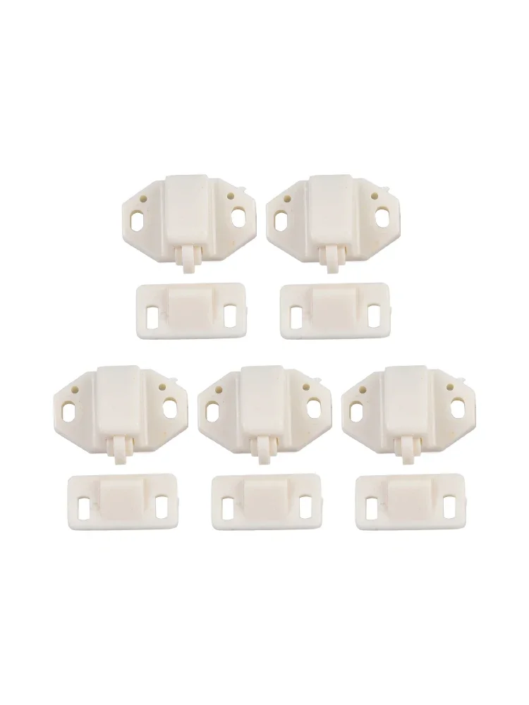 Door Catch Door Roller Catch With ABS Roller Catch Latch Lock Furniture Latch White 5pc Cabinet Door Roller New