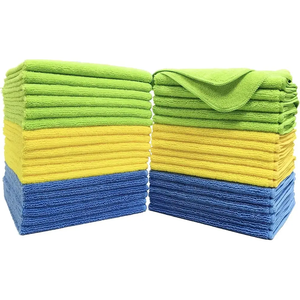 

Microfiber Cleaning Towels, 16x16 inches, 36 Pack (Blue, Green, Yellow)