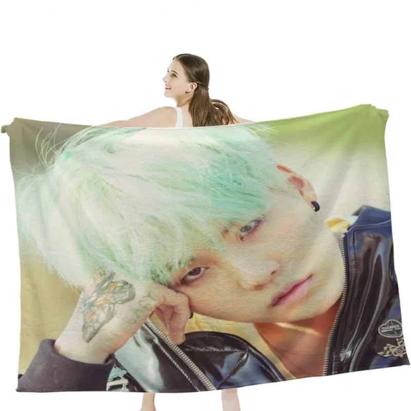 Suga Throw Blankets Soft Velvet Blanket Camping Bedding Blanket Cold Cinema or Travel