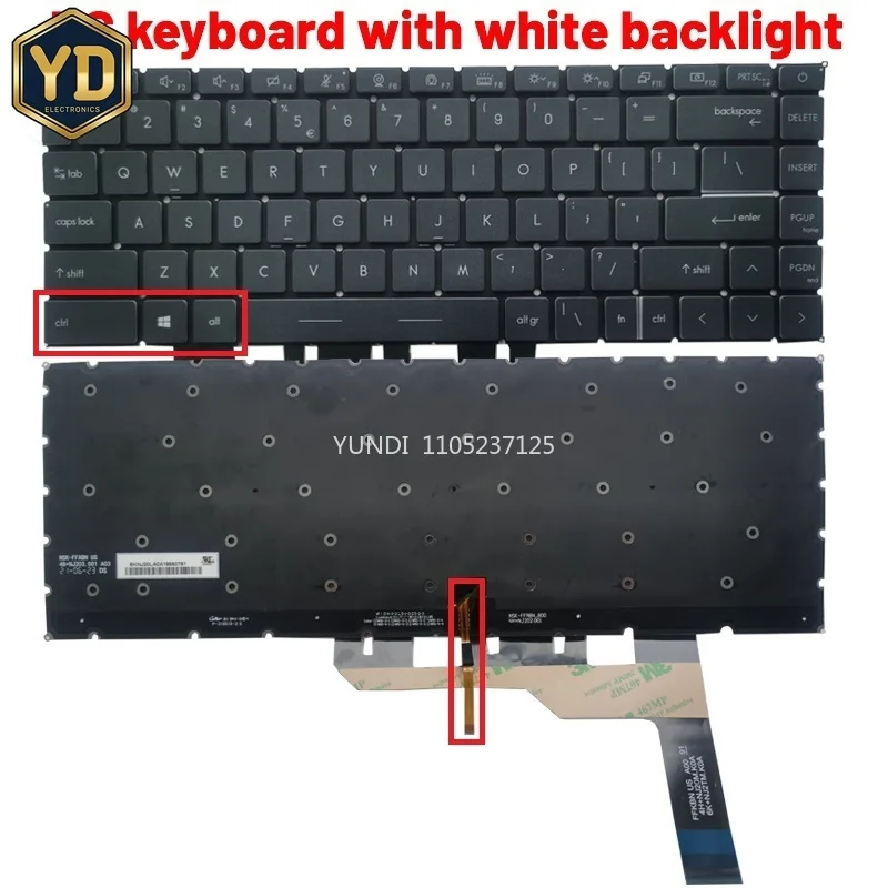 NEW US laptop keyboard FOR Msi Modern 14 MS-14D3/MS-14D2/MS-14D1 MS-14DK Modern 15  A11  A11M  MS-1552 155K MS-1551
