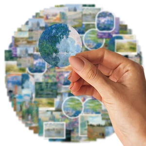 Çıkartmalar, alan, yol, göl ve diğerleri konulu yağlı boya defter, dekoratif, su şişesi, kaykay, oyuncaklar, klasik, kendin yap çıkartma, 46 adet Yüzme havuzu vinilini dolduracak 6 büyük satış-no. 4