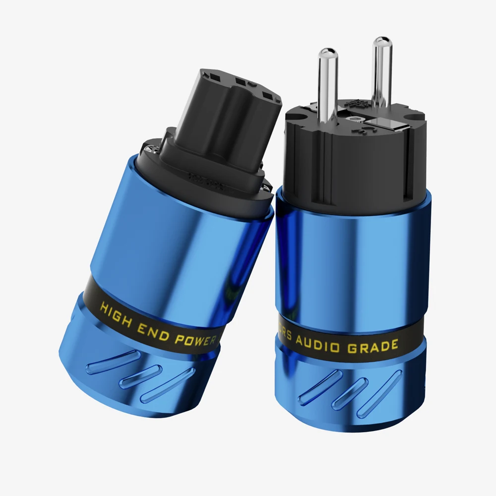 HI-End Aluminum Alloy Rhodium Plated AU/US/EU Schuko Male Female C15 Plug Power Cable Standard Power Connector