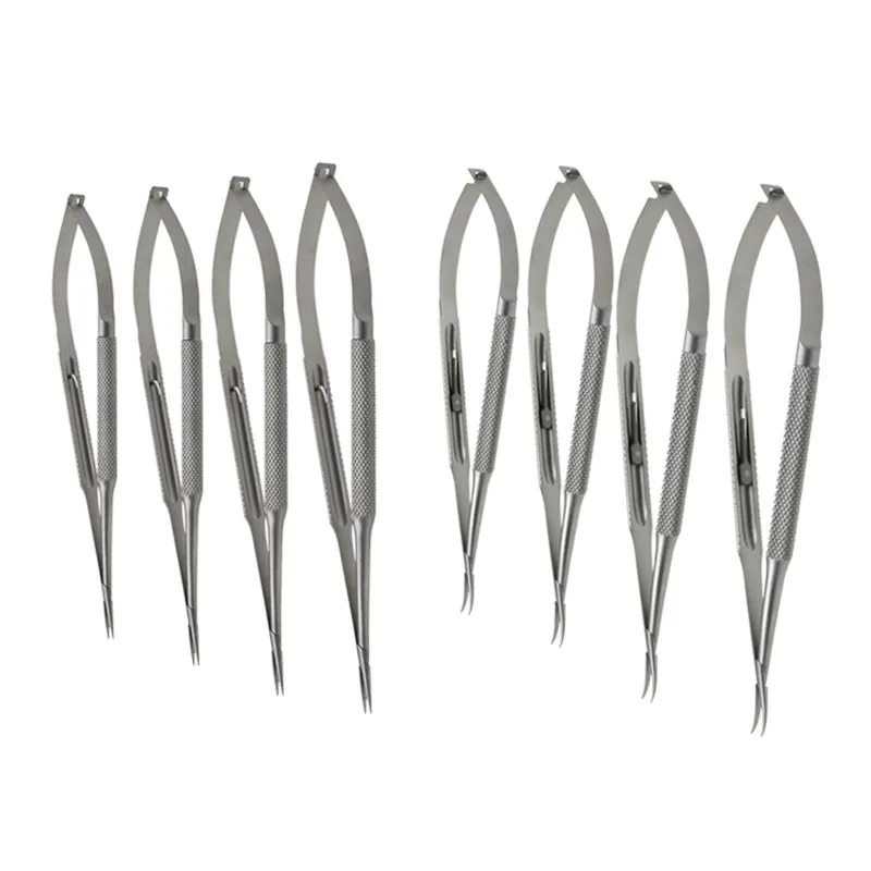 1pcs Straight Curved Castroviejo Needle Holders with Lock Stainless Steel Eye Surgical Tools Ophthalmic Instrument