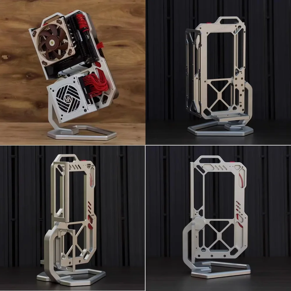 

2026-Open ITX Rack Box Mechanic SFX Portable Vertical Desktop Game Mini High-end Aluminum Alloy Computer Case