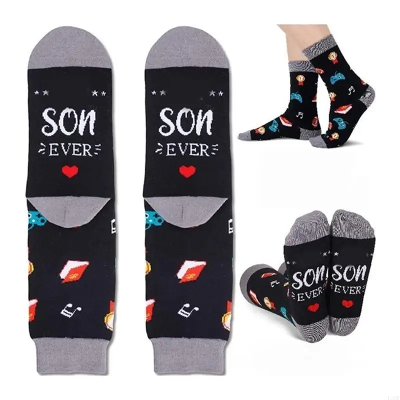 L38E Festives Best Ever Themed Cotton Socks for Women Men Funny Socks For Christmas Birthday Holiday Family Gifting