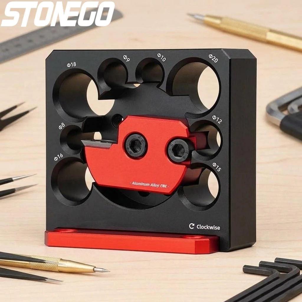 調整可能な丸棒穴あけフライス工具、超硬インサート付き、8mm～20mm、8穴、木工用ほぞ穴切削補助工具