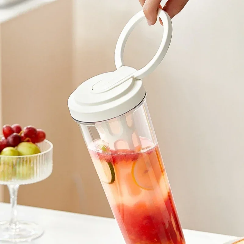 ماكينة صنع القهوة الباردة اليدوية سعة 1 لتر مع مقبض زجاجة مياه عالية السعة عصائر صيفية محمولة وعاء قهوة فواكه الشاي #4