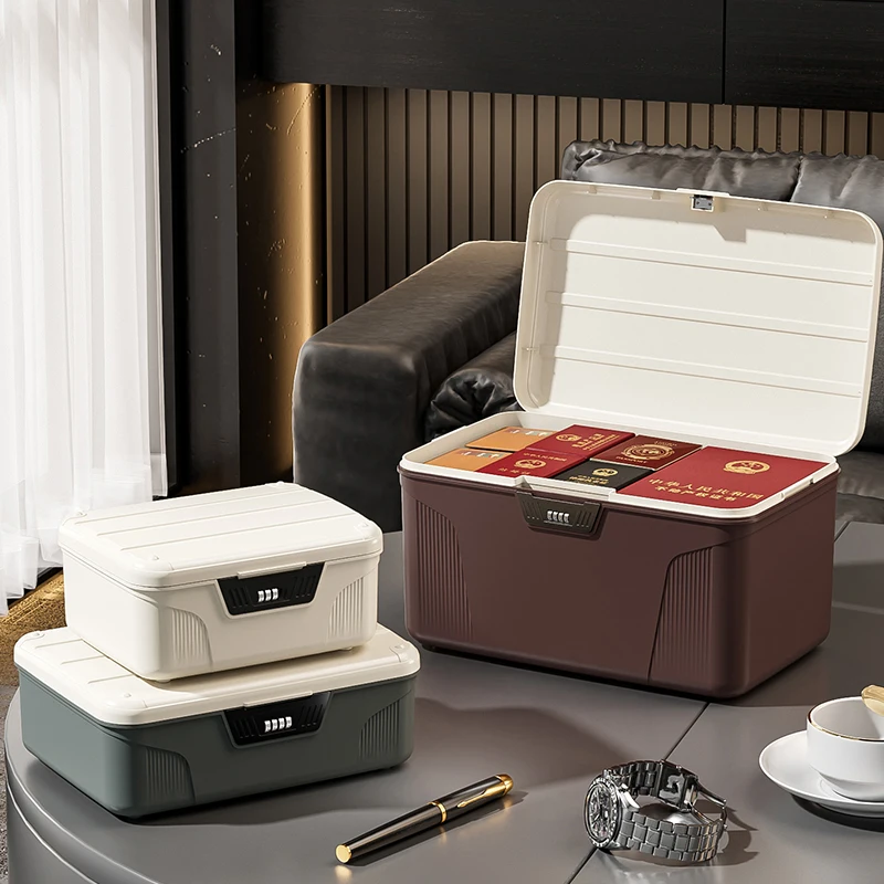 Multi-layer Safe Box with Digital Password Lock Portable Organizer for Passport Medicine Large Capacity Cash Jewelry Storage Box