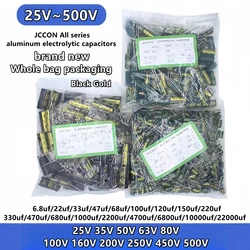 Whole bag 25 35v 50 63 100 160 200 250 450 500V JCCON Aluminum Capacitor 6.8 330 470 680 1000 2200 4700uf High Frequency Low ESR