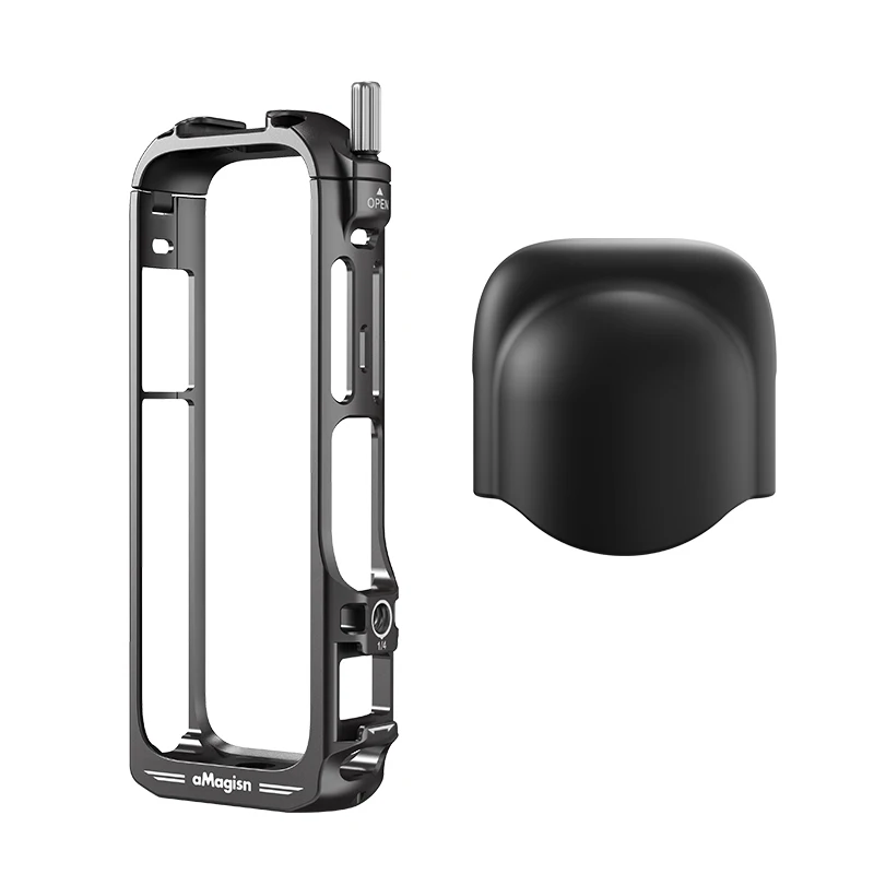 

Suitable for Insta360 X4 Aluminum Frame Compatible With Ace Pro Magnetic Quick Release 1/4 Threaded Hole Silicone Lens Cover