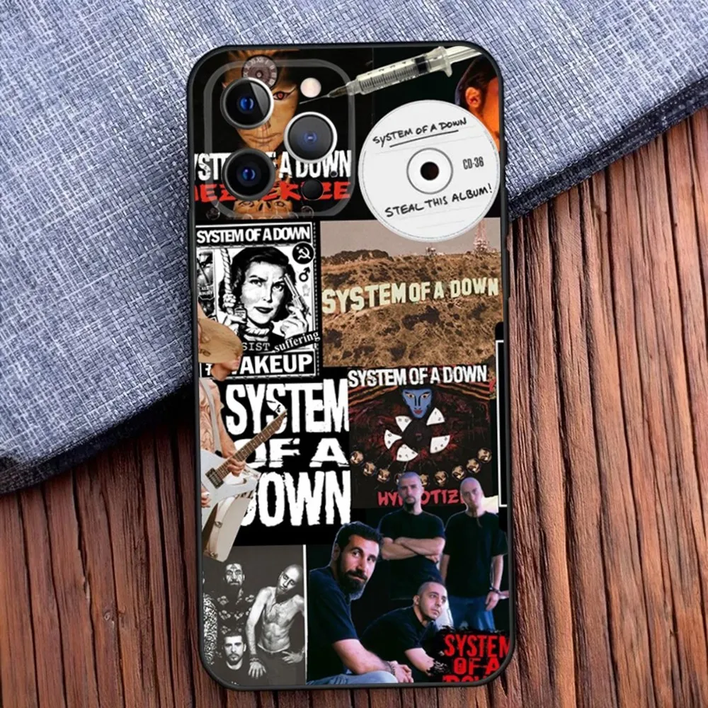 Band S-System of a D-Down Phone Case For iPhone 16,15,14,13,12,11,Pro,X,XS,Max,XR,Plus,Mini Soft Black Cover