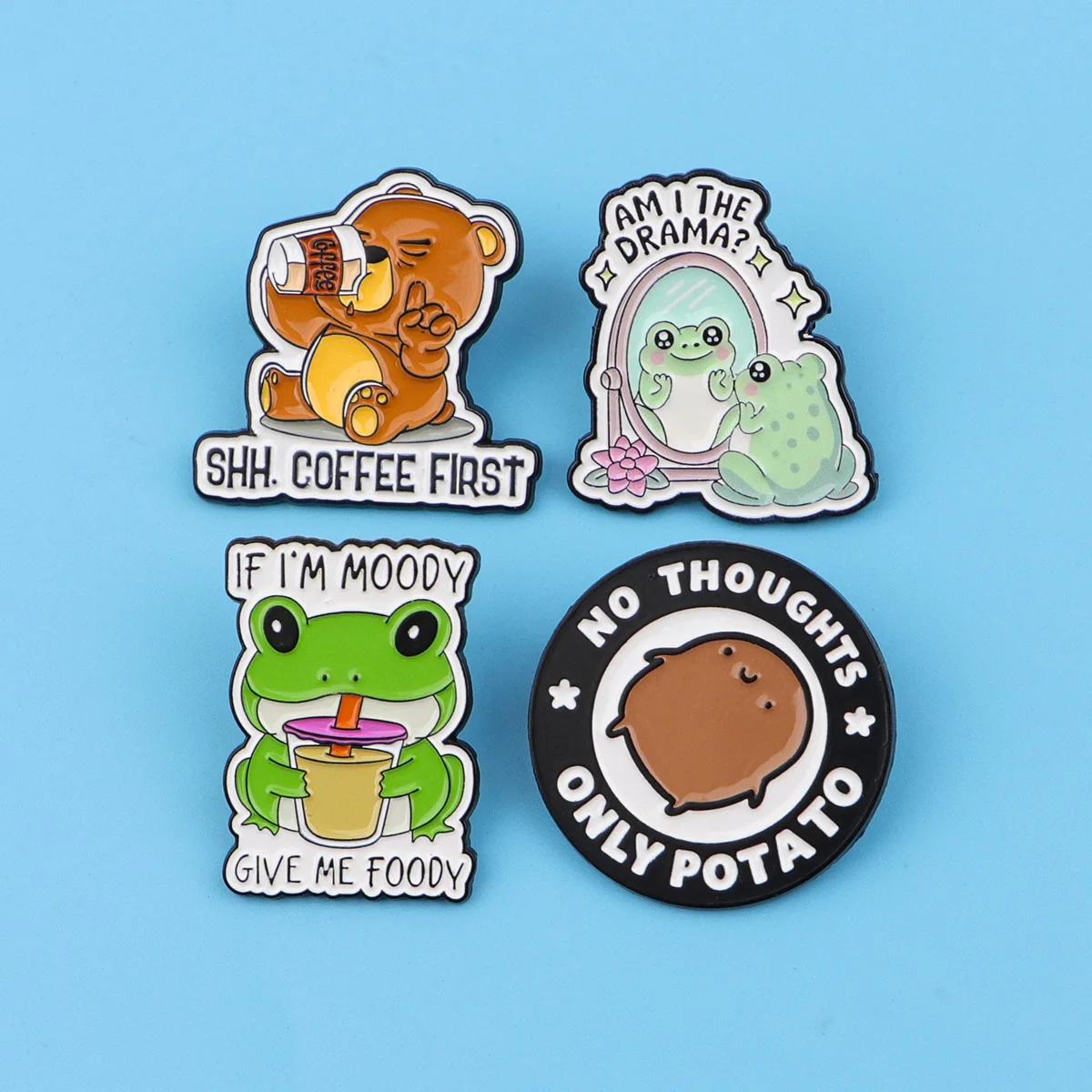 الحيوانات يقتبس المينا دبابيس الكرتون القط الضفدع التنين بروش التلبيب شارة بدبوس على ظهره الملابس والاكسسوارات هدايا مجوهرات الأزياء