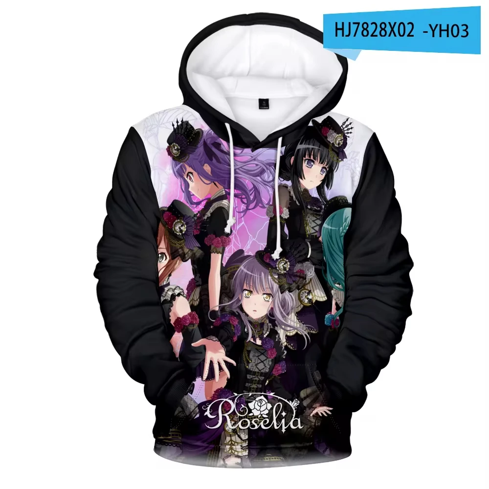 Popular Anime BanG Dream 3D Printed Men's Hoodie Casual Long Sleeves Oversized Outdoor Pullover Sweatshirt Kids Unisex Clothing