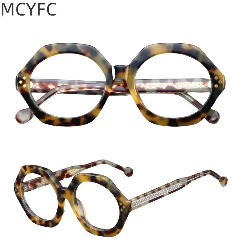 

MCYFC High Quality Eyeglasses Frame Women Candy Inspiration Design Acetate Material Glasses Frames Men Literary Style Eyewear