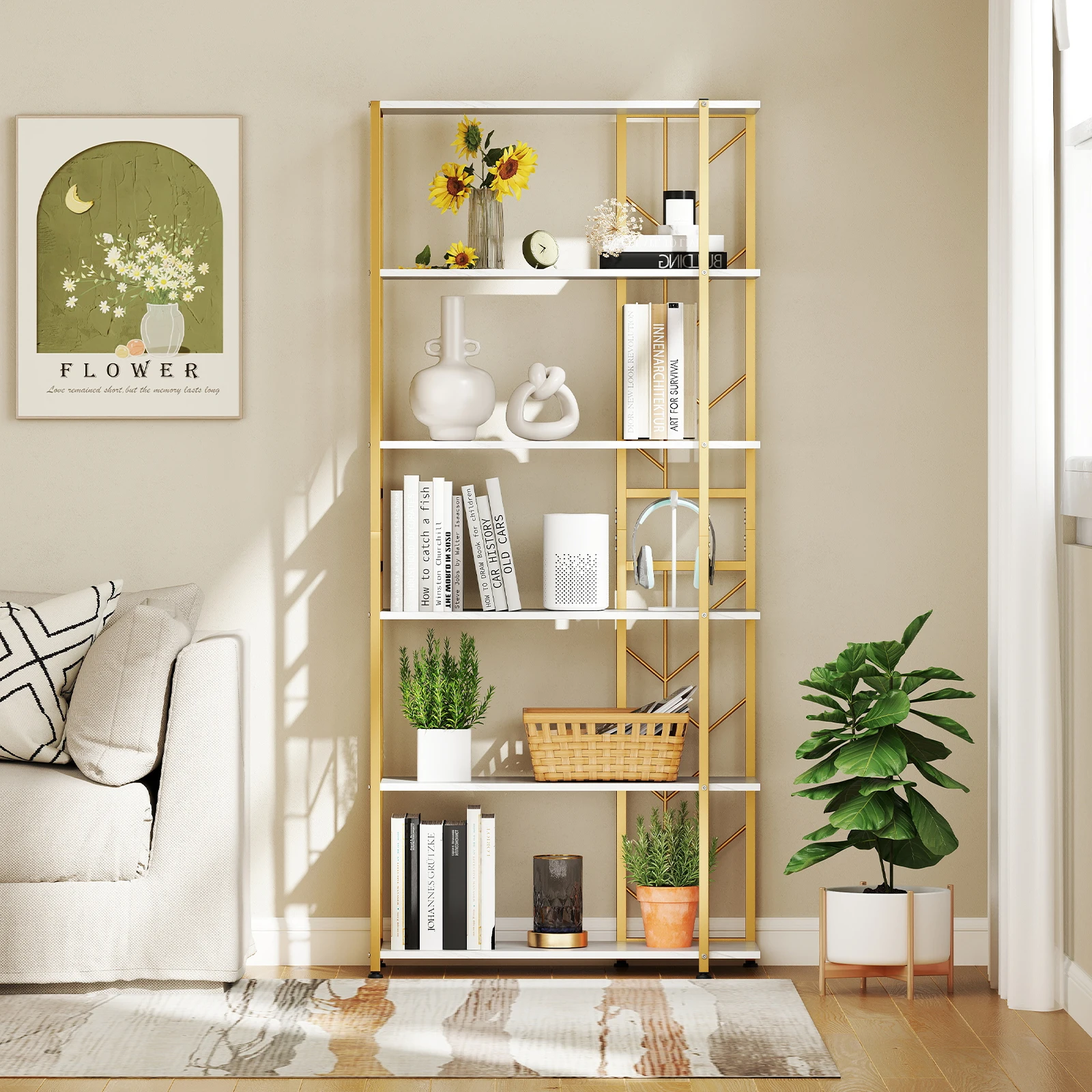 6-Tier Bookshelf w/ Heavy-duty - Bookshelf 5 Tier 评论和价格