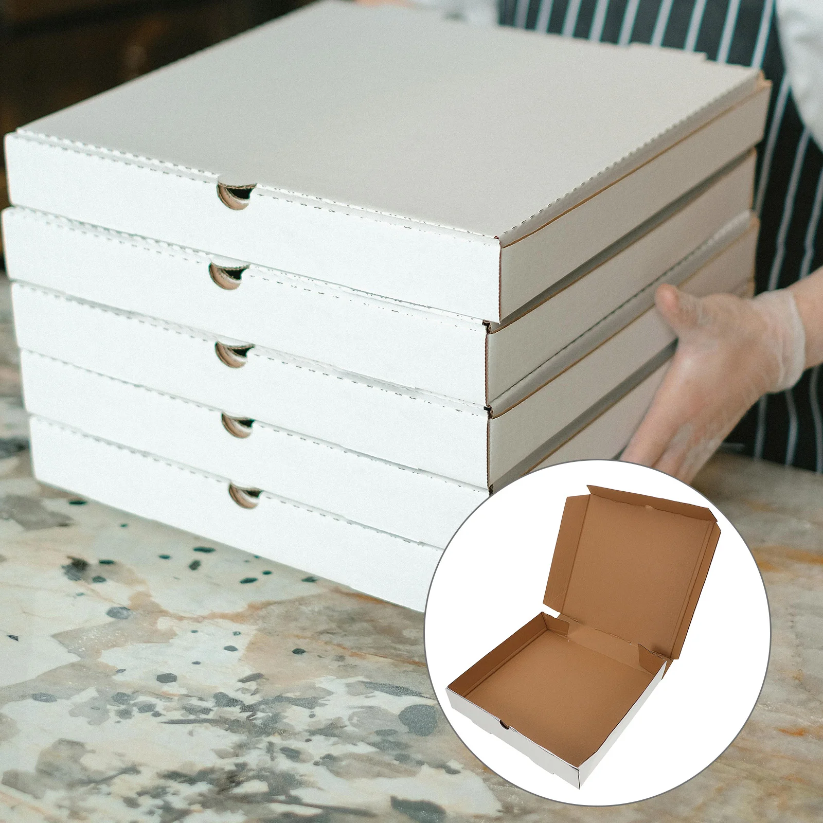 10 Pcs Pizza Box Food Packing Boxes Gift Take Out Container Baking Supply Paper Containers Multi-function Storage