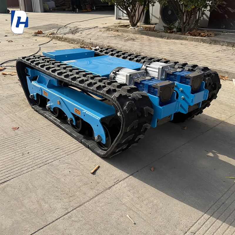 Professional Manufacturer Customizes 1-ton Steel Track Chassis and Rubber Track Chassis with Transport Platform