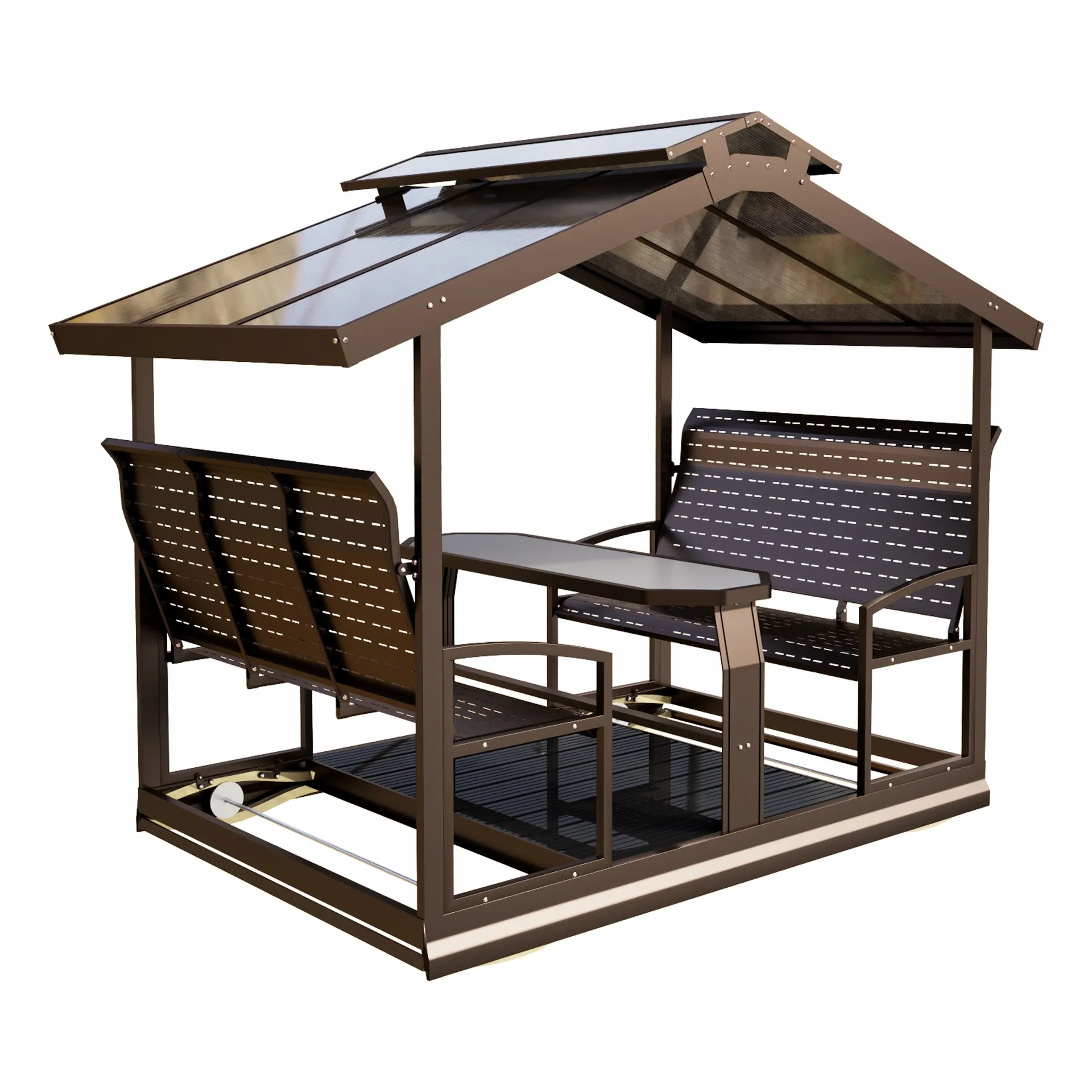 

Large Outdoor Patio Swing Chair with Canopy for 6 People