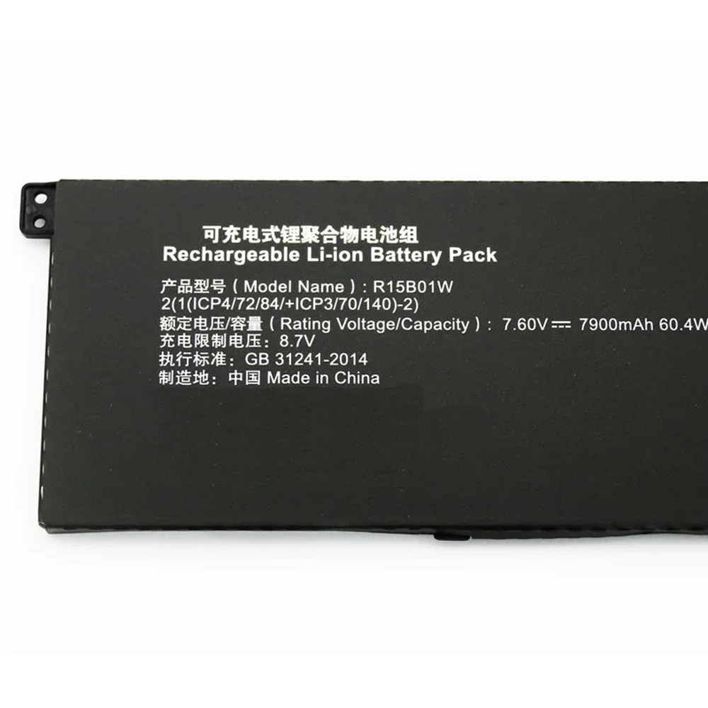 New Original R15B01W 7.6V 60.4Wh Laptop Battery for Xiaomi Mi Pro 15.6 INCH TM1701 171501-AQ/AL/AF