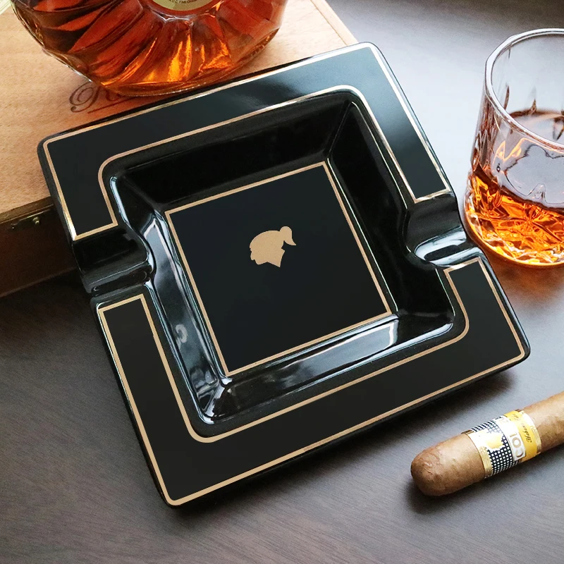 

Cigar Ashtray Classic Ceramic Home Cigar Holder Gadgets Portable Travel Ash Slot Tobacco Cigarette Ashtrays Tools