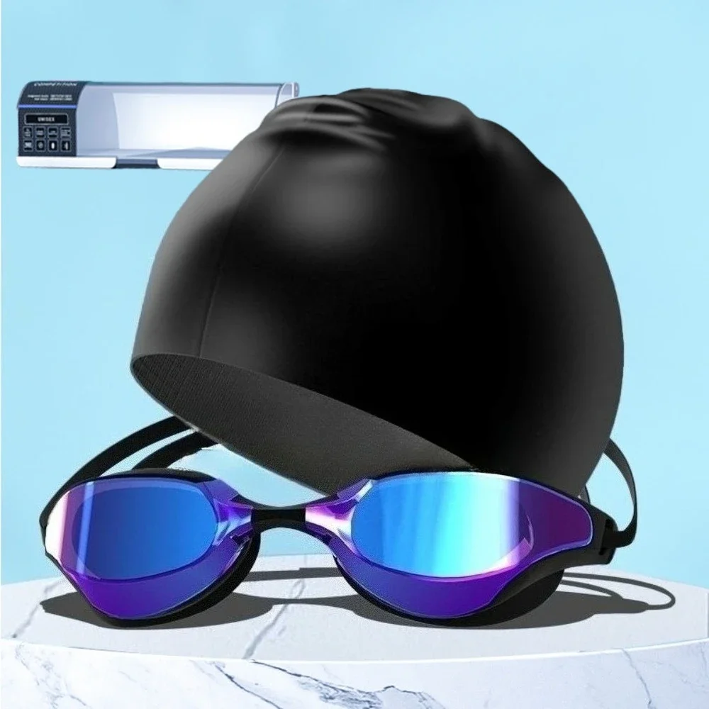 

Fancey High-end Adult Swimming Cap Set Anti Fog HD Male and Female Swimming Goggles and Caps Professional Swimming Accessories
