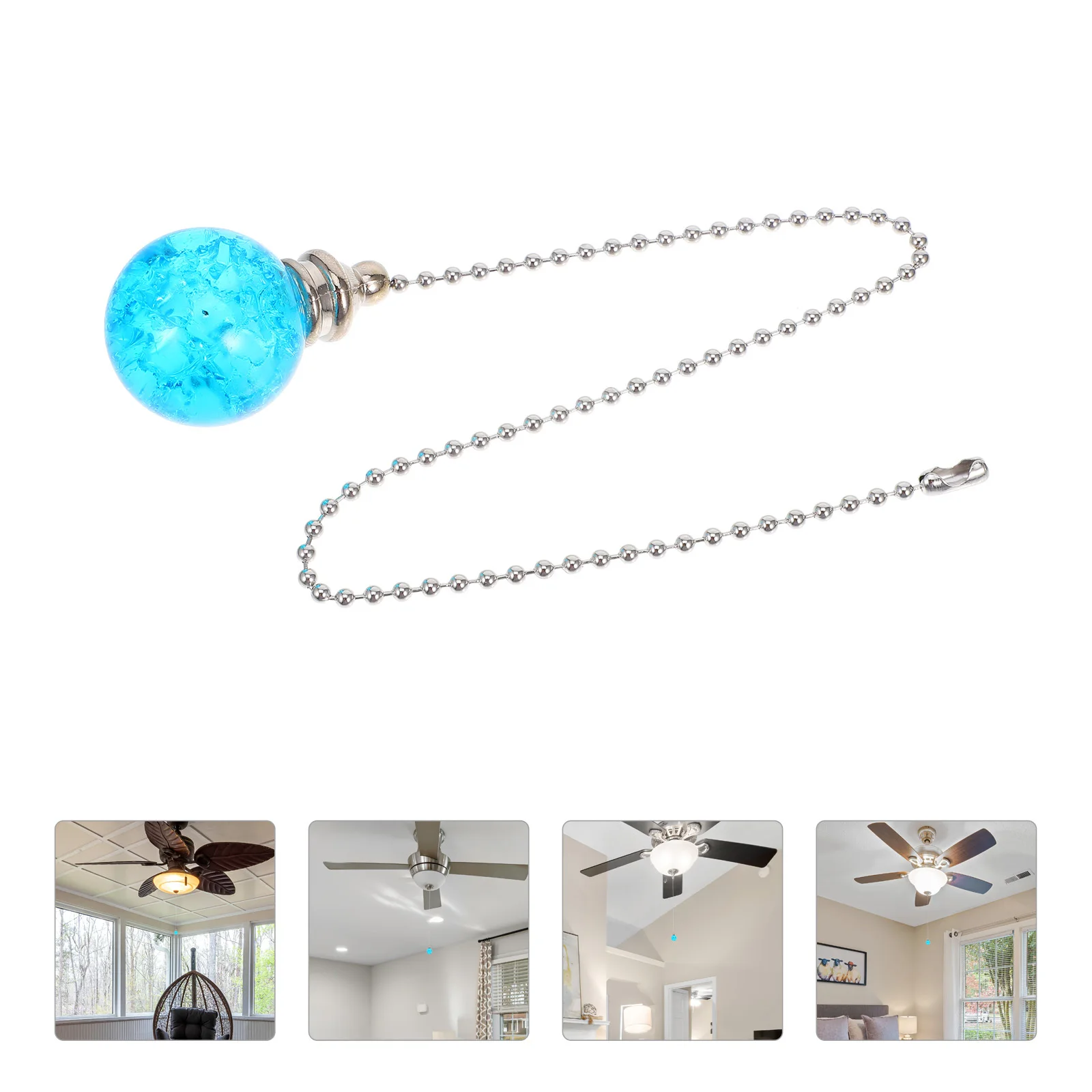 

2pcs Crystal Ball Ceiling Fan Pull Chain Clear Vintage Pendant Light Decorative Chain For Chandelier Pendant Lights Home Office