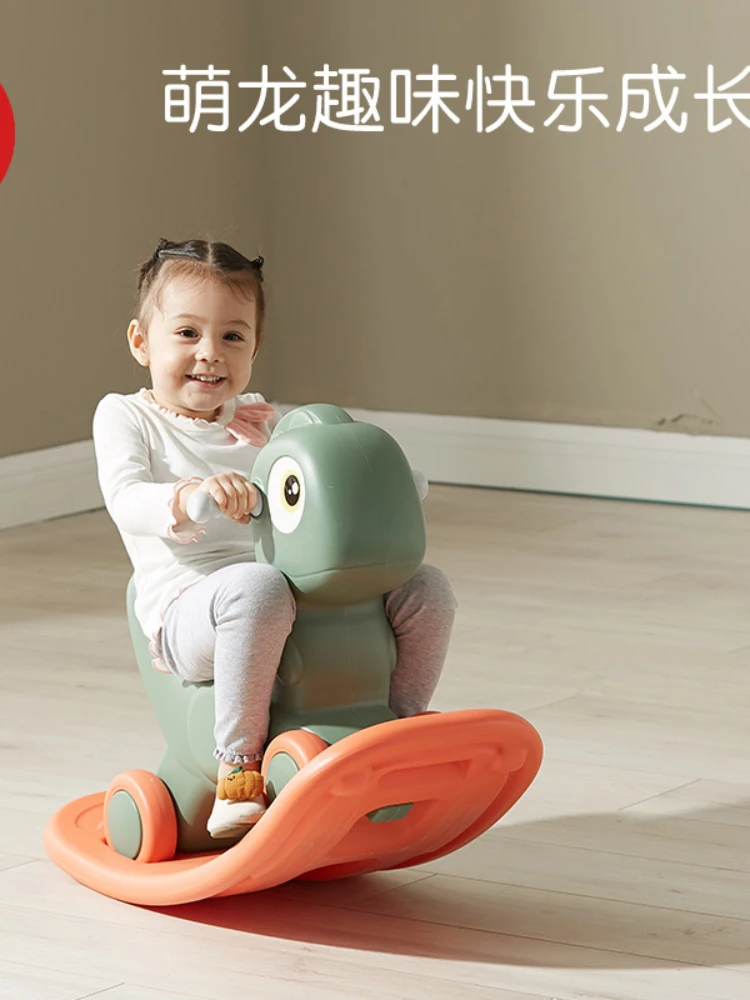 Zl Baby Rocking Horse Dual-Purpose Carriage Small Wooden Horse Birthday Gift Toddler Riding Horse