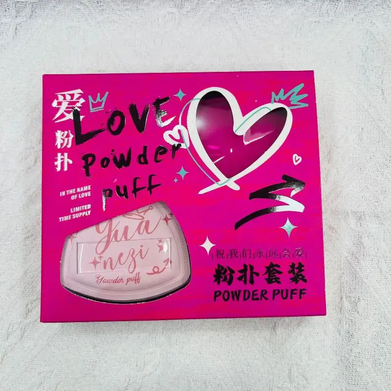 3Pcs Pink Powder Puff Set Dry Wet Dual Use Flocking Sponge Soft Skin-friendly Air Cushion Puff Portable Daily Makeup Supplies