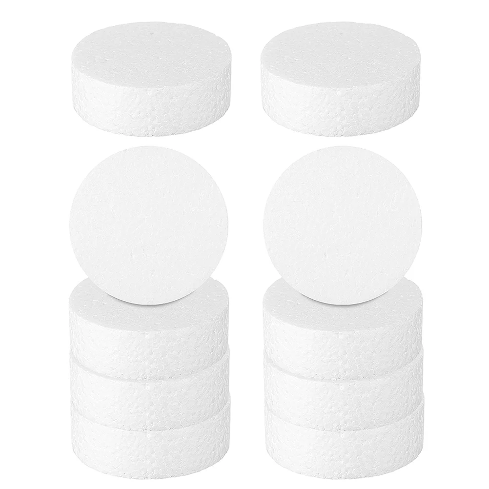 

10 Pcs Cake Model Craft Foam Circles Fake Cakes Forms Round Blocks Modeling Dummy