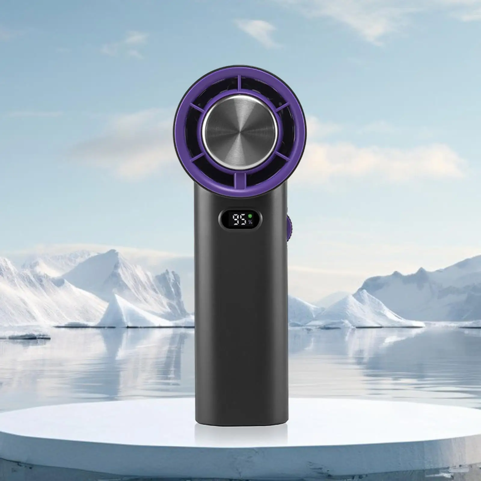 Ventilador de mano recargable por USB, dispositivo portátil con pantalla Digital de 3600mAh, Mini USB para oficina, maquillaje, escuela y Camping