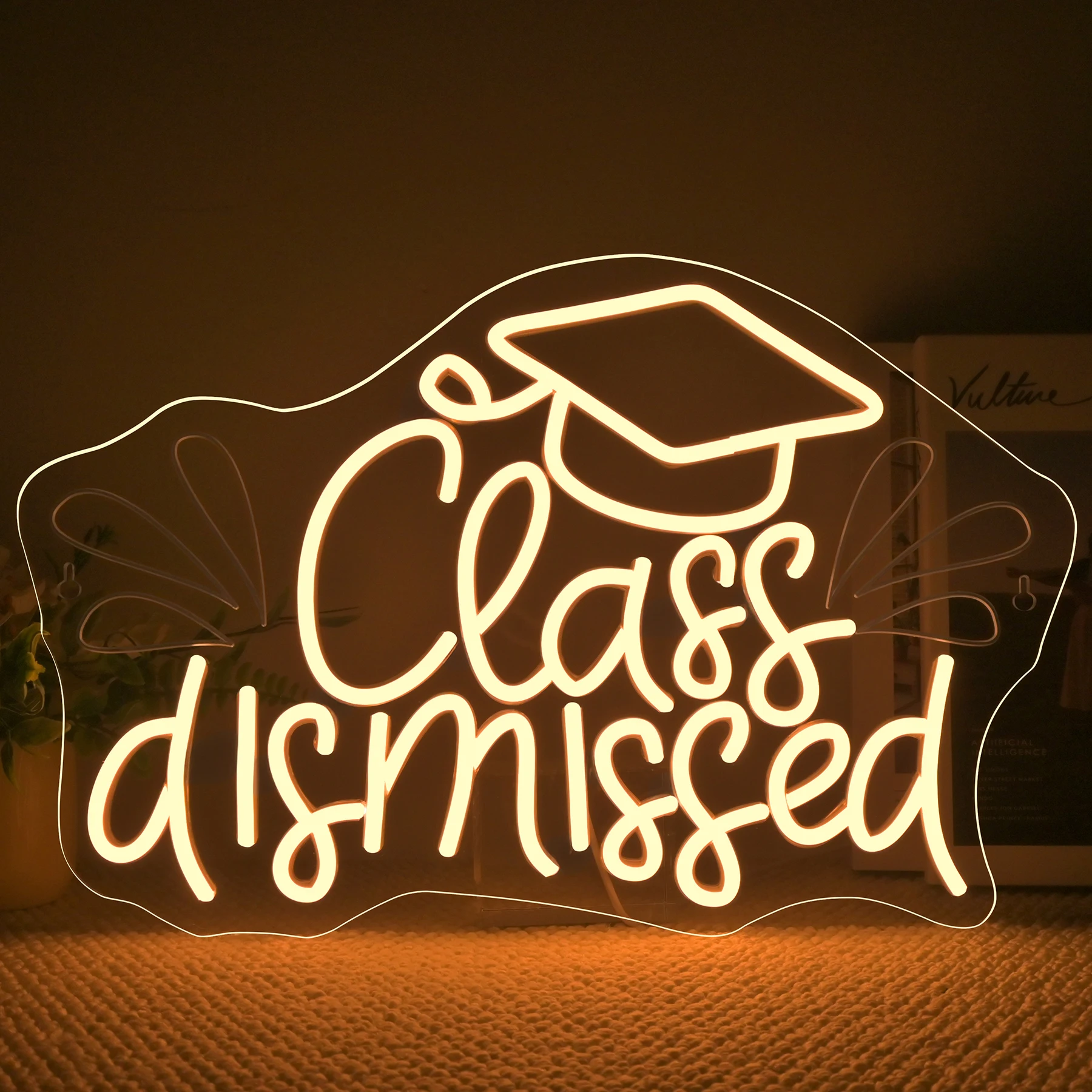 

Class Dismissed Neon Signs Custom For Dimmable Warm White Wall Decor 5/12V USB For Party Club Light Up Sign Gift For Friend