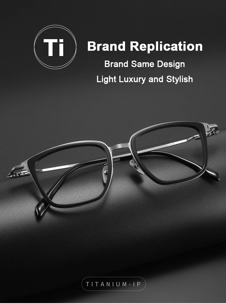 Luxury Brand Replica Acetate & Pure Titanium Glasses Large Size 155mm Big Face Ultra-light Eyeglass Unisex Ox Horn Grain Frame