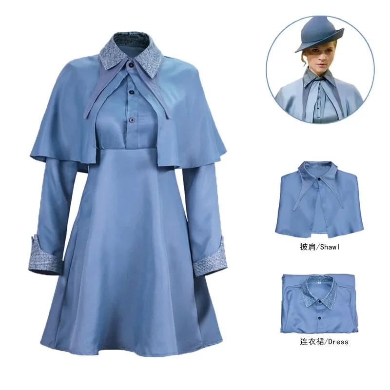 Isabelle Delacour Flower Cosplay costume for Child and Adult, Bol School Scan Uniform, Soaked dress, Halloween,