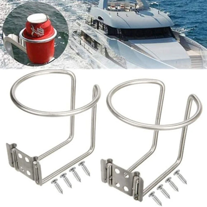 2x Cup Steel Car Boat Ring Cup Drink Holder Bottle Stand For Marine Yacht Truck RV Camper Cup Holder Cup Holder For Truck RV