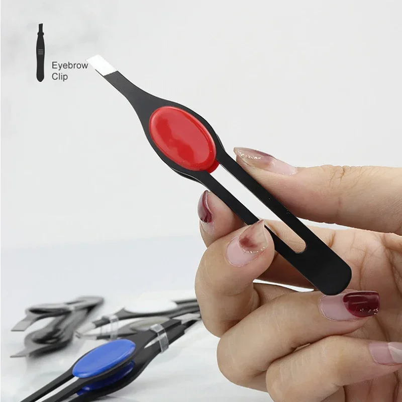 EyebloggTweezer professionnel en acier inoxydable, beauté des cheveux, extracteur de poils fins, pinces à sourcils inclinées, outil de maquillage