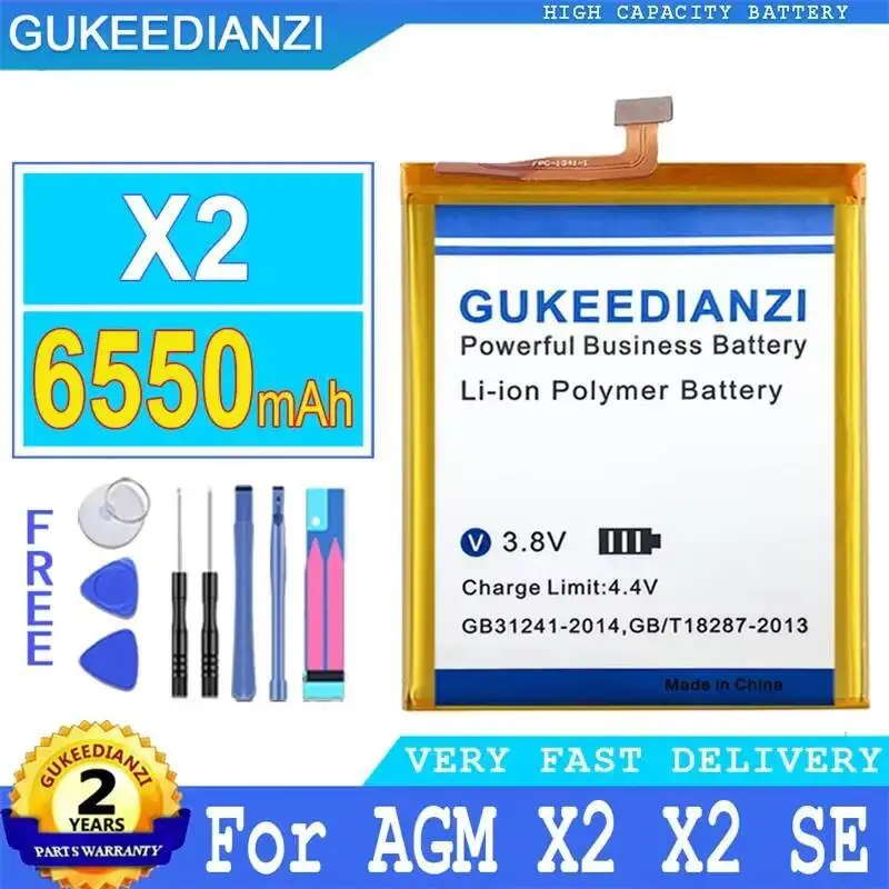 

6550Mah Reliable Power Supply For Agm X2 SE Mobile Phone Battery Stable