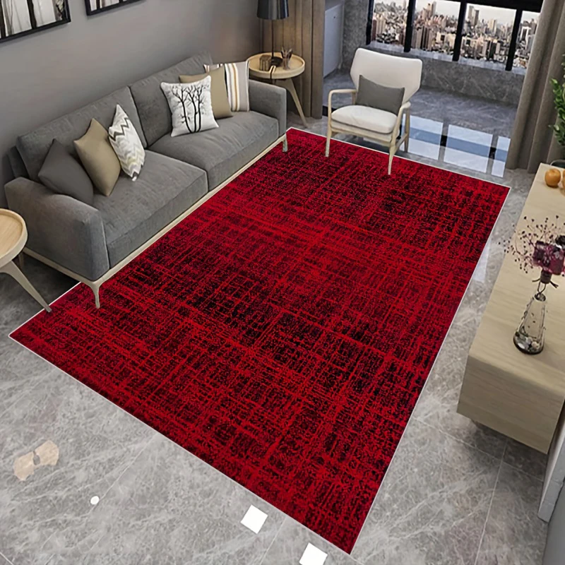 Red Simple Area Carpet Entrance Floor Mat Abstract Geometric Optical Doormat Bedroom Non-slip Living Room Decor Rugs Decorate