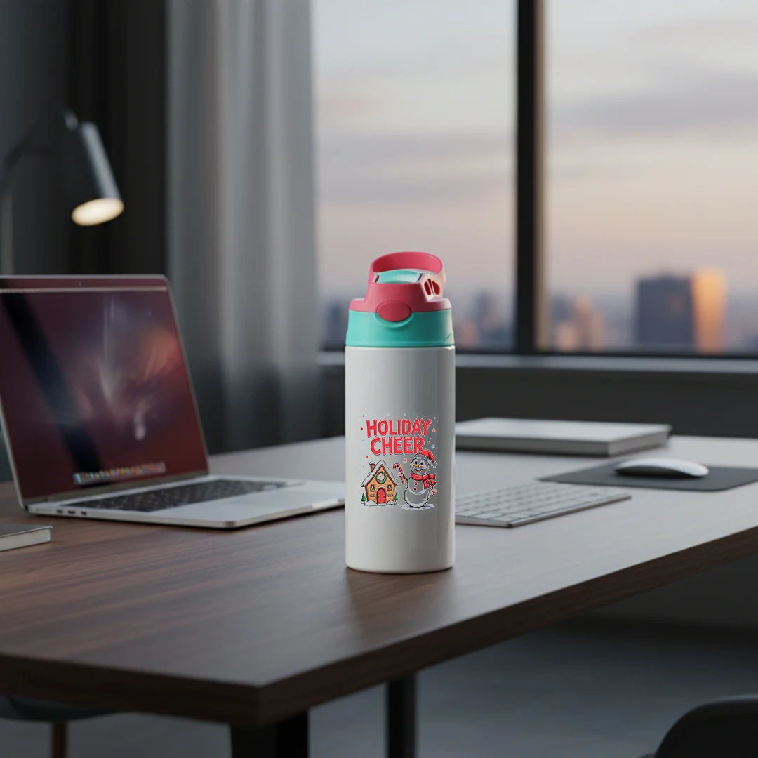 แก้วเก็บความร้อนสแตนเลส 304 ลายการ์ตูนตุ๊กตาหิมะคริสต์มาส แก้วหลอดดูดสำหรับเด็ก ของขวัญคริสต์มาส อุปกรณ์จำเป็นสำหรับฤดูหนาว อุ่นสบาย