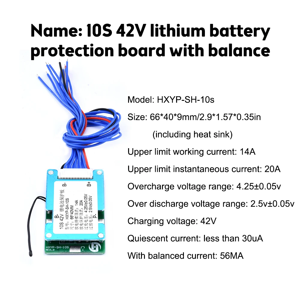 10S 42V 15A BMS Polymer Cell 18650 Lithium Battery Protection Board With Balance Temperature Control NTC Temperature Protect