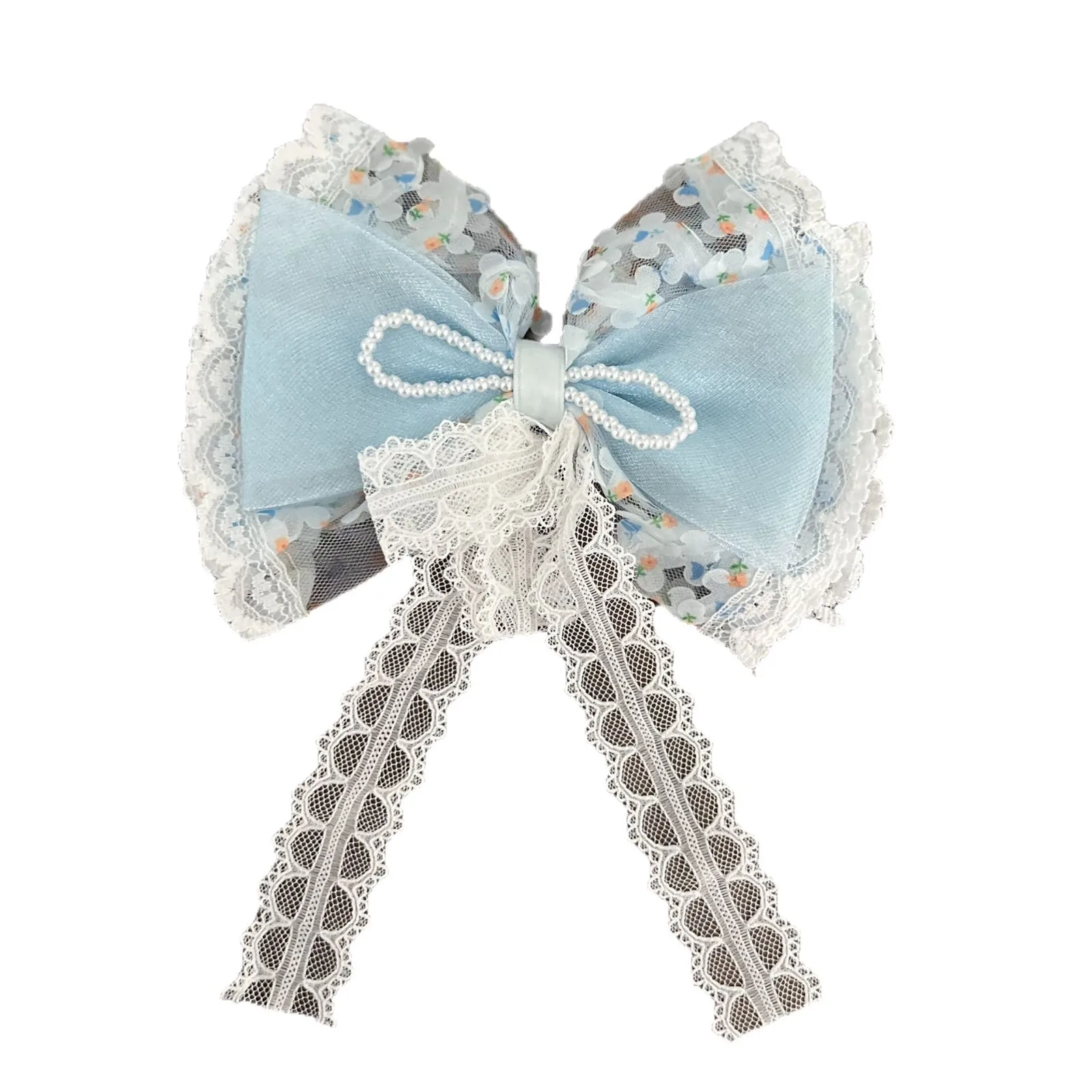 Brooch Pin DIY Accessory Floral Bow Fabric Craft Supply Small Kids Dress Hair Clip Decoration Spring Lightweight Multicolor