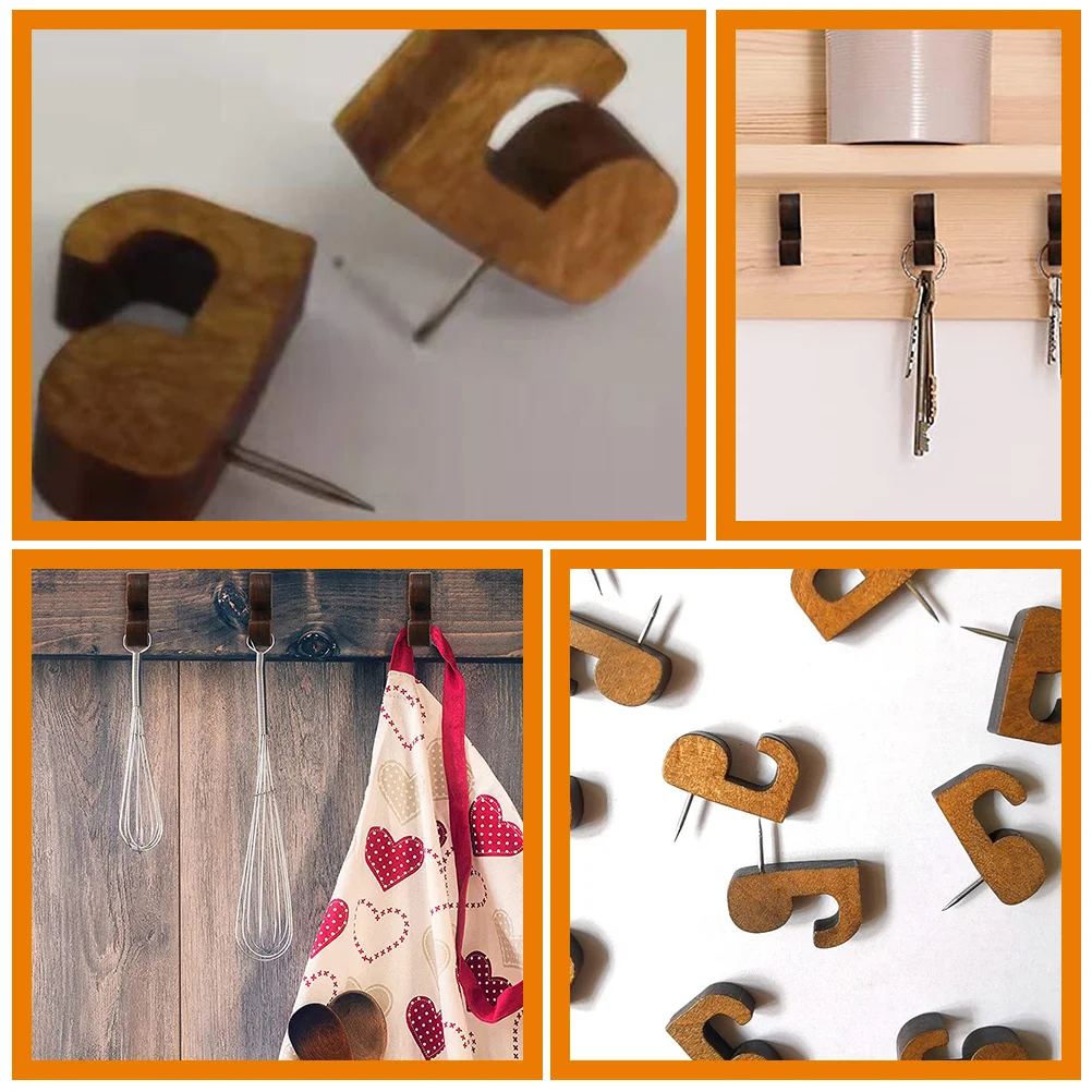 20 قطعة دبابيس الضغط الخشبية متعددة الوظائف مسامير الإبهام لمكتب المنزل استخدام لوحة الفلين اكسسوارات خريطة لوازم المسامير الزخرفية #3