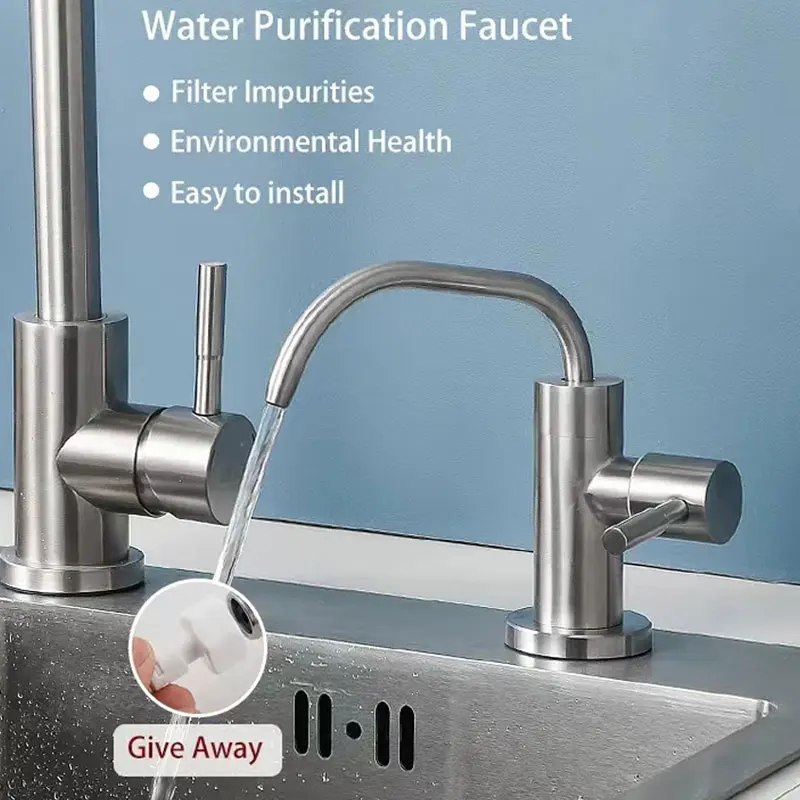 Inside Window Reverse Osmosis Filter Faucet Stainless Steel Purifier Tap For Kitchen Sink