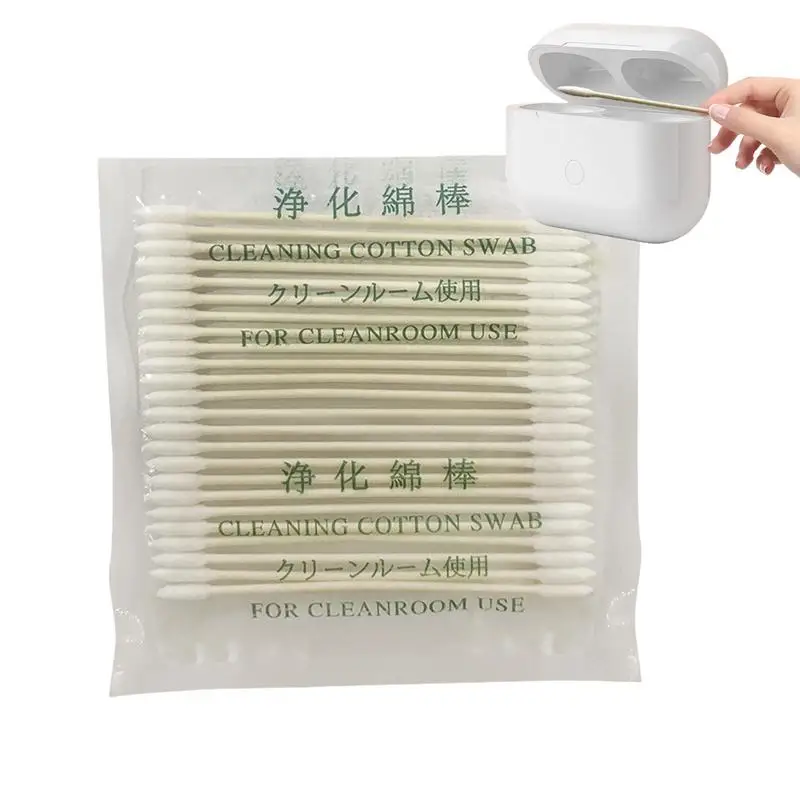 Headphone Cleaning Swabs Headphones Cotton Tip Cleaning Swabs With Double Ends Electronics Precision Cleaning Multi-Functional