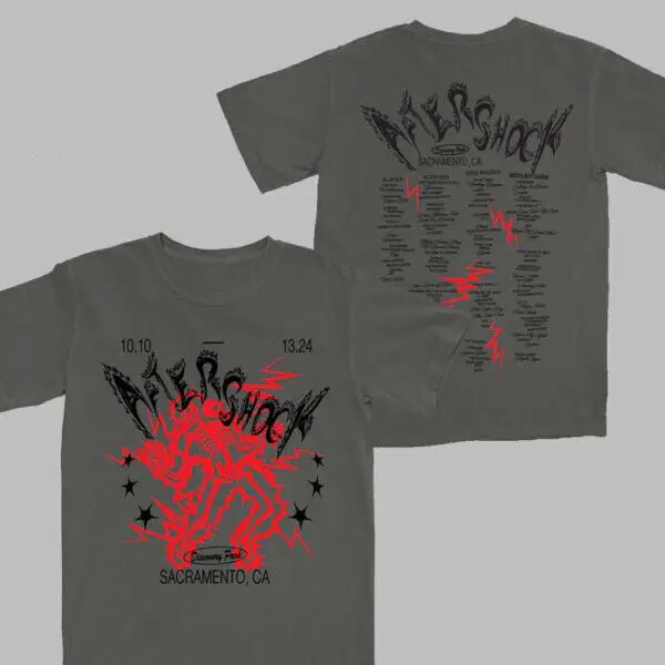 

Static Tee For Aftershock Festival 2024 - Shocking Skeleton Art, Two-Sided Unise