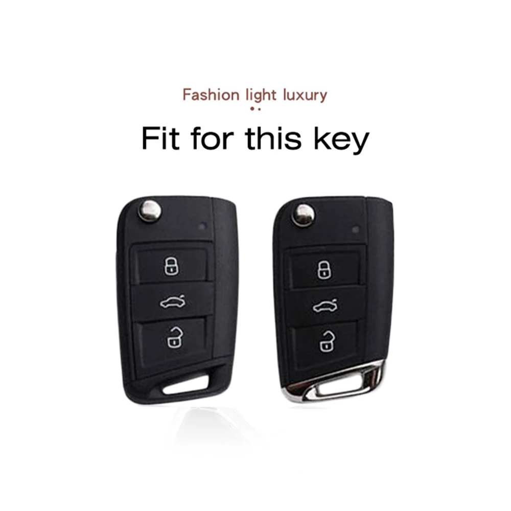 Fashion TPU Car Key Case Cover for VW Golf 7 MK7 3 Buttons Flip Folding Remote Key Fob for Seat for Skoda Car Accessories